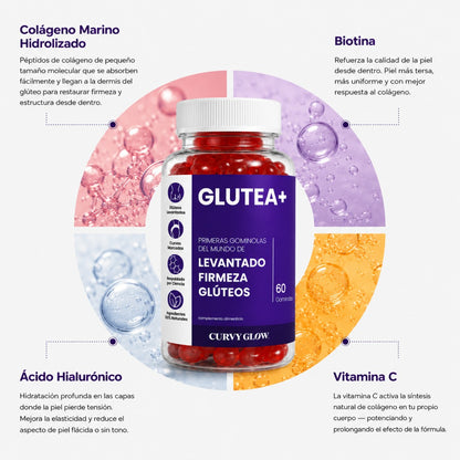 Gummies Glutea+ Levantado y Definición Glúteos